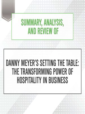 cover image of Summary, Analysis, and Review of Danny Meyer's Setting the Table